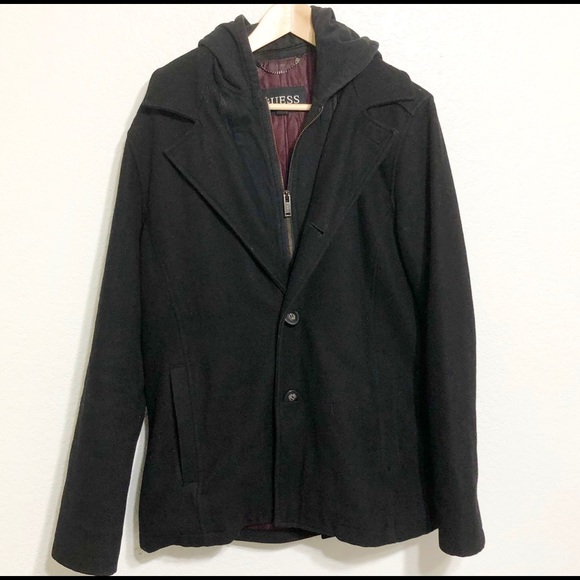 Guess wool coat with removable hood - Picture 2 of 6